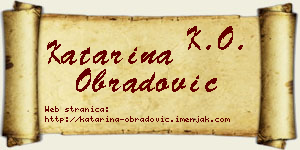 Katarina Obradović vizit kartica